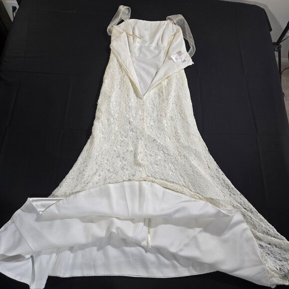GALINA "Your Fairy Big Day" IVORY Empire Waist Beaded Lace Wedding Dress Size 12 - Picture 8 of 17